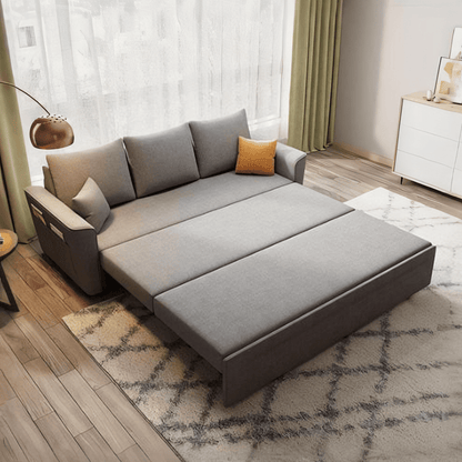Gertrude Two Seater Sofa Bed, Linen