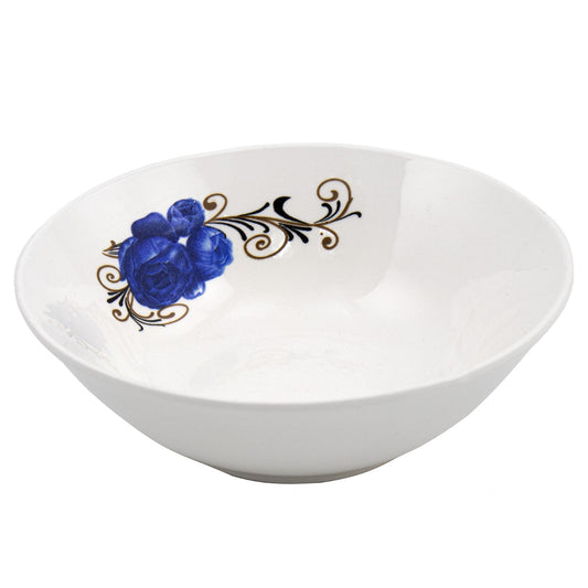 Durane Ceramic Cereal Bowl Blue Rose Design 400ml Elegant Kitchenware Collection
