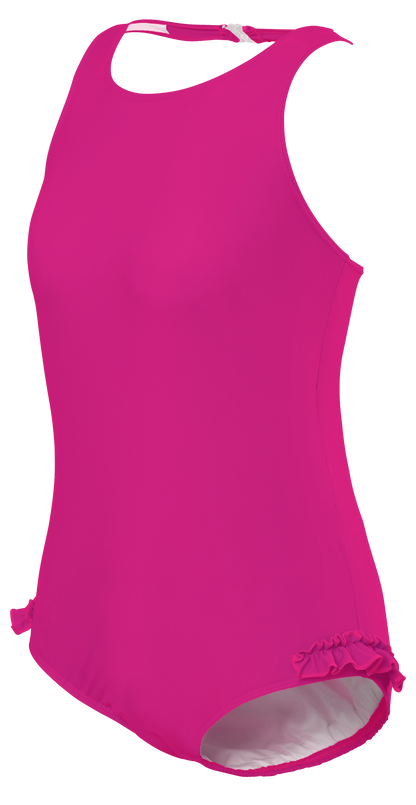 Girl's Halterneck Swimsuit in Thai Pink - Eco