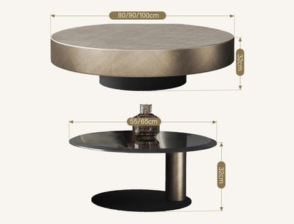 Gold Nesting Coffee Table, With Black Side Table