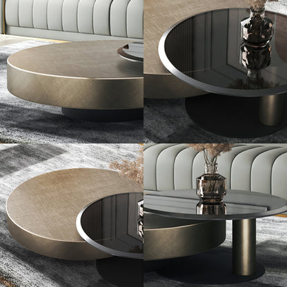 Gold Nesting Coffee Table, With Black Side Table