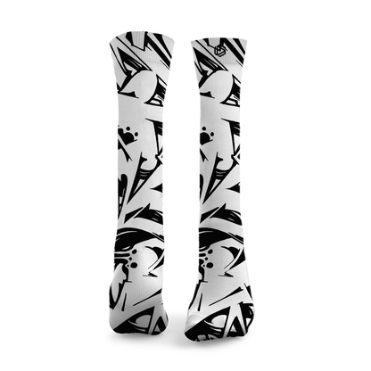 Graffiti Black & White Snow Socks