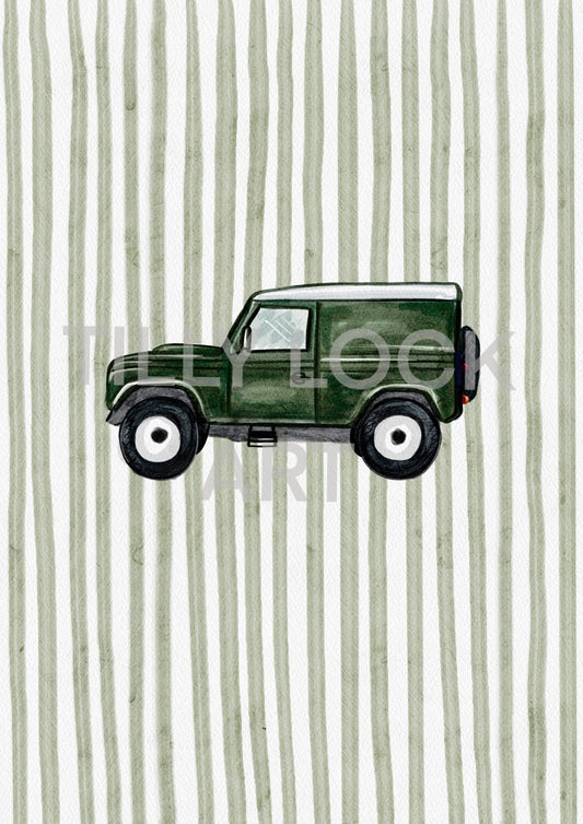 Land Rover Art Print – Green