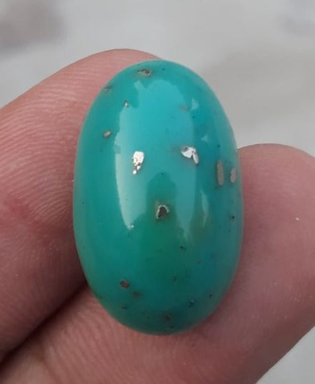 Natural Turquoise Green Matrix  with Pyrite, Shajri Feroza, Oval Shape, Real Firoza Stone, Dimensions-22x14mm