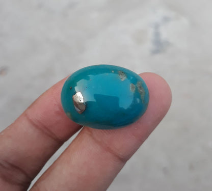 Natural Turquoise Teal Green Matrix  with Pyrite, Shajri Feroza, Oval Shape, Real Firoza Stone,Dimensions-26x19mm