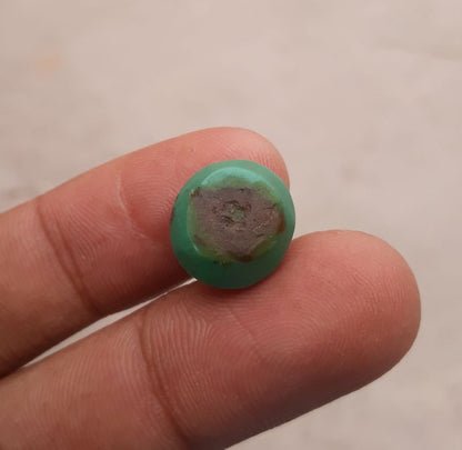 Natural Green Turquoise, Oval Shape - Persian Turquoise - Green Feroza - 9.3ct- 14x13mm