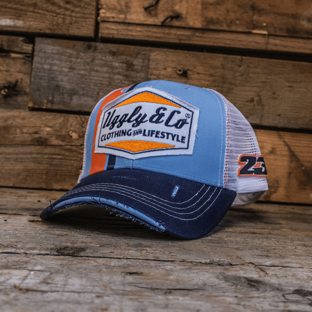 Retro Blue & Orange Diamond Cap