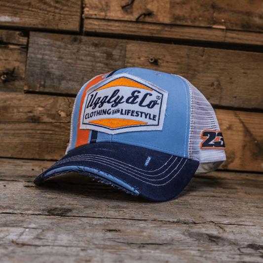 Retro Blue & Orange Diamond Cap