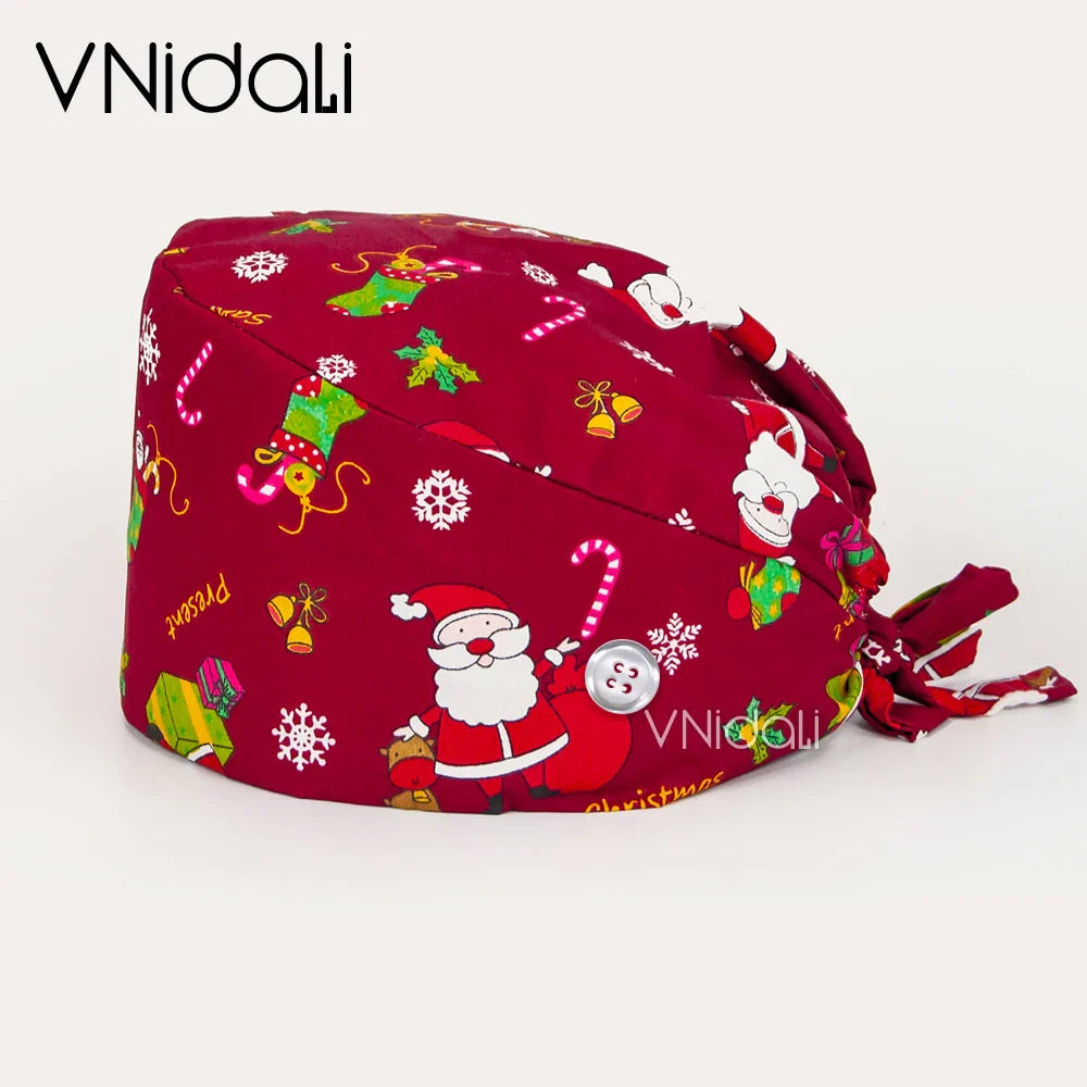 Solid color scrub cap with button pet grooming working Caps  surgical cap Lab work hat  womens Scrub hats nurse accessories