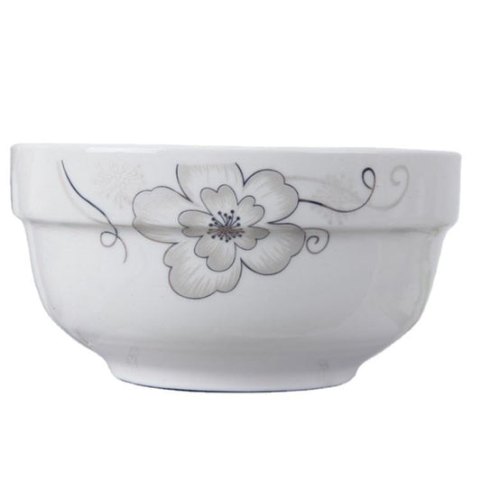 White Floral Dining Soup Bowl Elegant Tableware for Sophisticated Dining