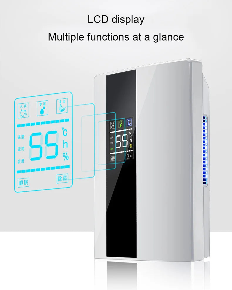 110V/220V Remote Electric Dehumidifier Air Cooling Dryer Purifier Desiccant Moisture Absorber Drying Machine External Water Pipe