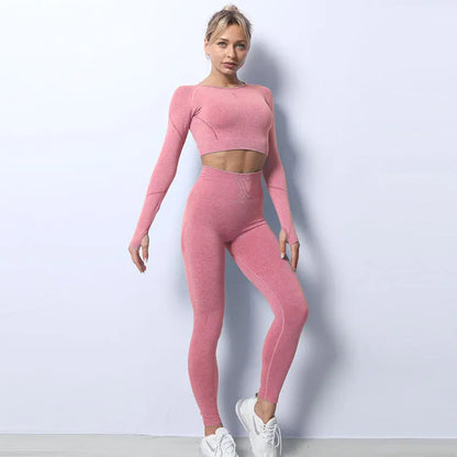Workout 2 Piece Workout Crop Top Set Clothing Womens Fitness Apparel Sports Set Women Yoga Set Gym Wear