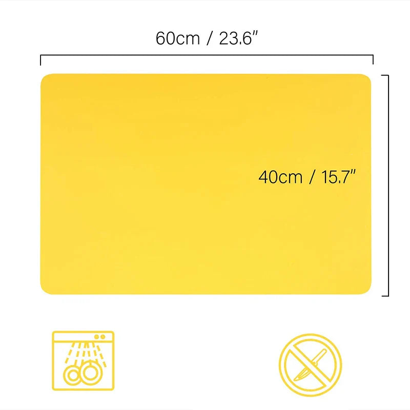 60/40cm Oversized Food Grade Silicone Waterproof Placemat Heat Insulation Anti-Skidding Washable Table Mat For Kitchen Dinner
