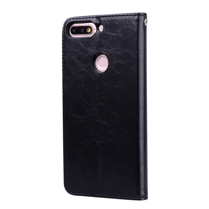Business Style Oil Wax Texture Horizontal Flip Leather Case for Huawei Honor 7C / Enjoy 8 / Y7 (2018) / Y7 Prime (2018) / Nova 2 Lite, with Holder & Card Slots & Wallet, For Huawei Honor 7C, For Honor 7C / Y7 Prime (2018)                               ...