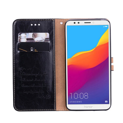 Business Style Oil Wax Texture Horizontal Flip Leather Case for Huawei Honor 7C / Enjoy 8 / Y7 (2018) / Y7 Prime (2018) / Nova 2 Lite, with Holder & Card Slots & Wallet, For Huawei Honor 7C, For Honor 7C / Y7 Prime (2018)                               ...