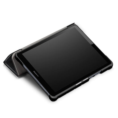 Custer Texture Horizontal Flip Leather Case for Huawei MediaPad M5 Lite 8 inch , with Three-folding Holder, For Huawei MediaPad M5 Lite