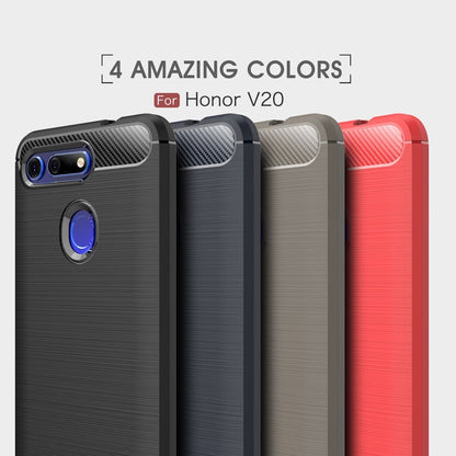 Brushed Texture Carbon Fiber Shockproof TPU Case for Huawei Honor View 20, For Huawei Honor View 20, For Honor View 20