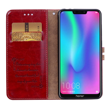 Business Style Oil Wax Texture Horizontal Flip Leather Case for Huawei Honor 8C, with Holder & Card Slots & Wallet, For Huawei Honor 8C