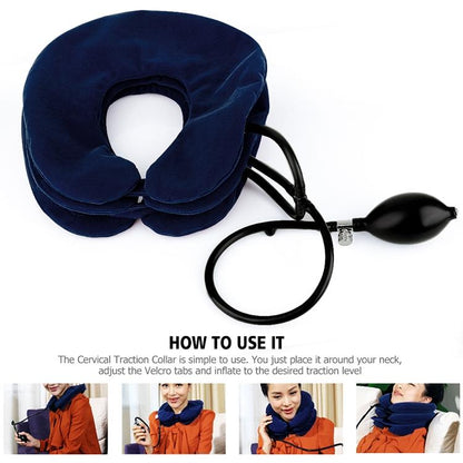 Household Full Cashmere Cervical Traction Instrument Neck Protection Inflatable Cervical Spine Massage Instrument, Full Cashmere (Purple), Full Cashmere (Rose Red), Full Cashmere (Black), Full Cashmere (Coffee), Full Cashmere (Grey), Full Cashmere (Blue)