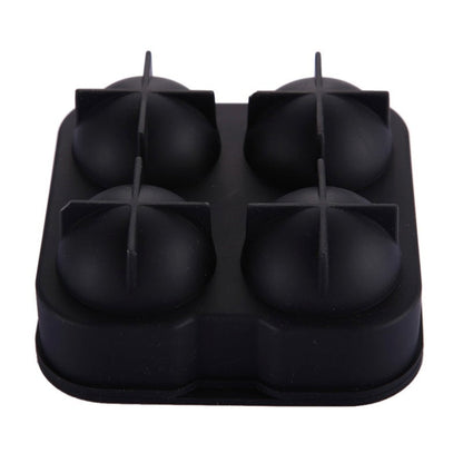 Ball Shape 4-Grid Silicone Ice Cube Mold, Ball Shape