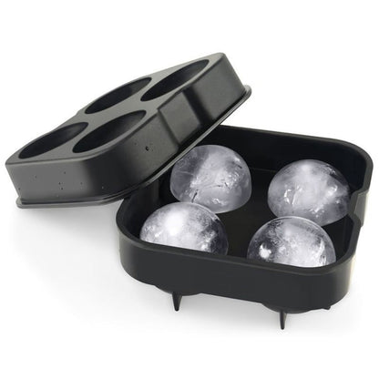 Ball Shape 4-Grid Silicone Ice Cube Mold, Ball Shape