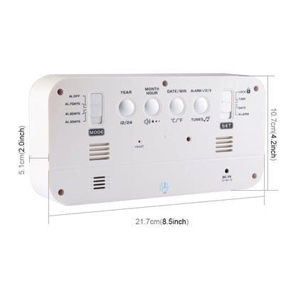 Multi-functional Large Screen LED Digital Music Alarm Clock with Time / Week / Temperature / Calendar Display & Remote Control, DC 5V, Music Alarm Clock