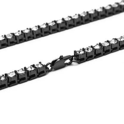 Mens Hip Hop Punk 1 Row Crystal Inlaid Alloy Necklace Chain, Size: 20 inch, Size: 20 inch