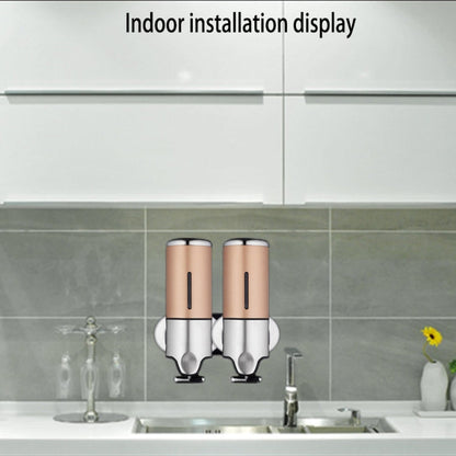 Dual Hotel Shower Manual Dispenser Wall Mounted Washing Liquid Shampoo Soap Bottle, Capacity: 1000ml, 1000ml/Gold, 1000ml/Transparent, 1000ml/White, 1000ml/Dark Red, 1000ml/Silver, 1000ml/Black