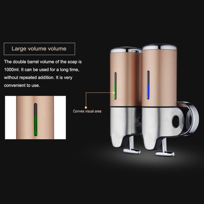 Dual Hotel Shower Manual Dispenser Wall Mounted Washing Liquid Shampoo Soap Bottle, Capacity: 1000ml, 1000ml/Gold, 1000ml/Transparent, 1000ml/White, 1000ml/Dark Red, 1000ml/Silver, 1000ml/Black