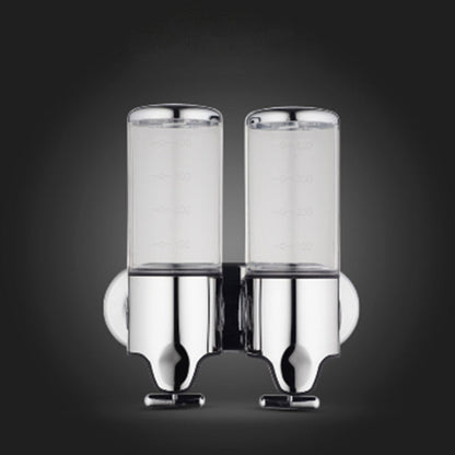 Dual Hotel Shower Manual Dispenser Wall Mounted Washing Liquid Shampoo Soap Bottle, Capacity: 1000ml, 1000ml/Black, 1000ml/Gold, 1000ml/Transparent, 1000ml/White, 1000ml/Dark Red, 1000ml/Silver