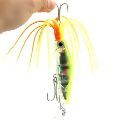 HENGJIA Octopus Shape Artificial Fishing Lures Bionic Fishing Bait with Hooks, Length: 14 cm, Random Color Delivery