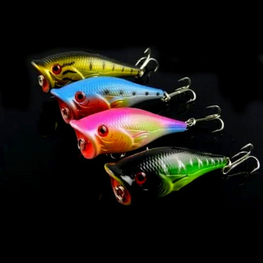 HENGJIA Plastic Artificial Fishing Lures Popper Bionic Fishing Bait with Hooks, Length: 6.5 cm, Random Color Delivery, Length: 6.5 cm