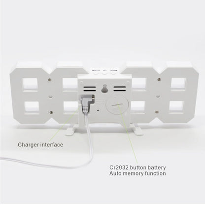 Multi-Function Large 3D LED Digital Wall Alarm Clock with Snooze Function, 12/24 Hours Display for Home, Kitchen, Office, DC 5V, CE Certificated, White Body Green Characters, White Body Blue Characters, White Body Red Characters                        ...