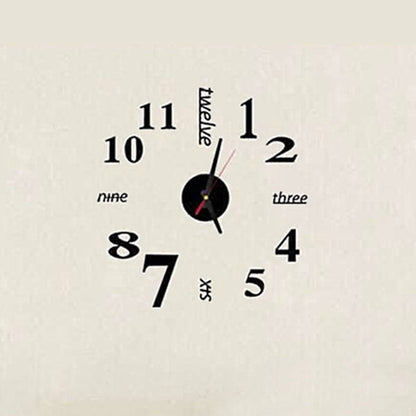 Lovelife WC37130 Acrylic English Digital DIY Stereo Wall Clock Wall Stick Clock