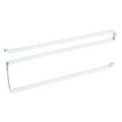Stainless Metal Kitchen Toilet Paper Towel Rack Paper Towel Roll Holder Cabinet Hanging Shelf Preservative Film Storage Rack,Size: 26*10.8*1.5cm, White
