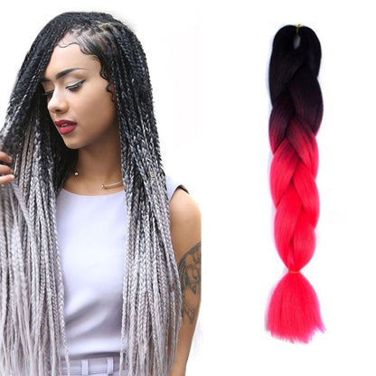 Fashion Color Gradient Individual Braid Wigs Chemical Fiber Big Braids, Length: 60cm(18Navy Blue+Sky Blue), 01, 02, 03, 06, 08, 15, 16, 17, 18, 26, 27, 28, 29, 54, 59