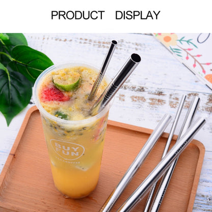 4pcs Reusable Stainless Steel Drinking Straw + Cleaner Brush Set Kit,  215*6mm, 215*6mm (Combination)