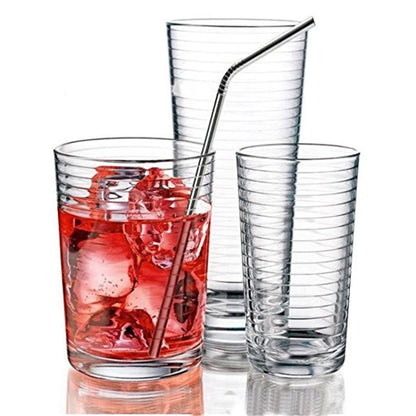 4pcs Reusable Stainless Steel Drinking Straw + Cleaner Brush Set Kit,  215*6mm, 215*6mm (Combination)