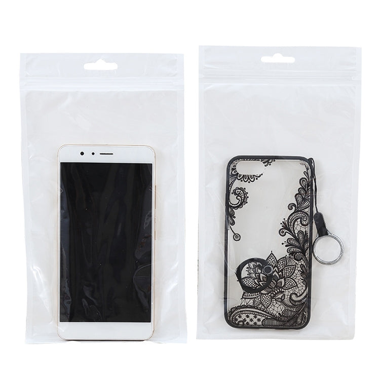 100 PCS 13cm x 24cm Hang Hole Clear Front White Pearl Jewelry Zip Lock Packaging Bag, Custom Printing and Size are welcome, 13*24cm