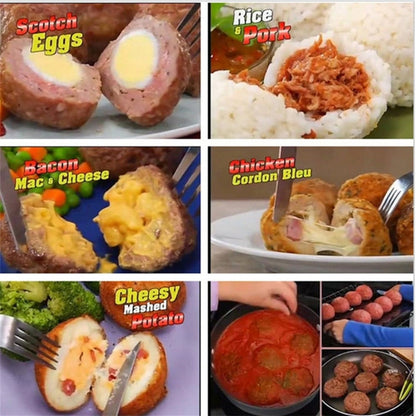 Useful Newbie Meatballs Fish Balls Kitchen Homemade Stuffed Meatballs Maker Home Cooking Tools, ABS Red