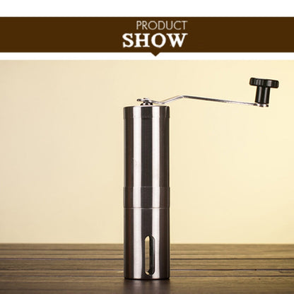Portable Conical Burr Mill Manual Stainless Steel Hand Crank Coffee Bean Grinder, Capacity: 40g, Stainless Steel Capacity: 40g