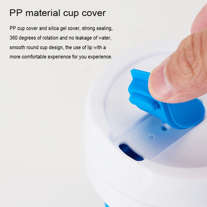 350ml Outdoor Pocket-Sized Coffee Tea Collapsible Travel Mug Silicone Cup with Lid