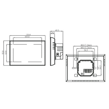 BHT-8000-GALW-SS Brushed Stainless Steel Mirror Control Water Heating Energy-saving and Environmentally-friendly Smart Home Negative Display LCD Screen Round Room Thermostat with WiFi, with WiFi