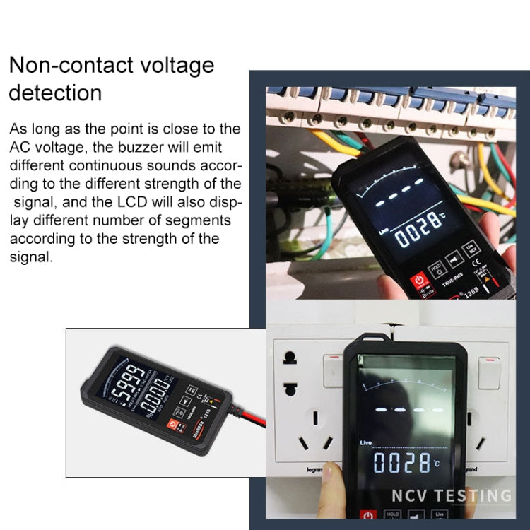 HY128C Color Screen Ultra-thin Touch Smart Digital Multimeter Fully Automatic High Precision True Effective Value Multimeter, HY128C