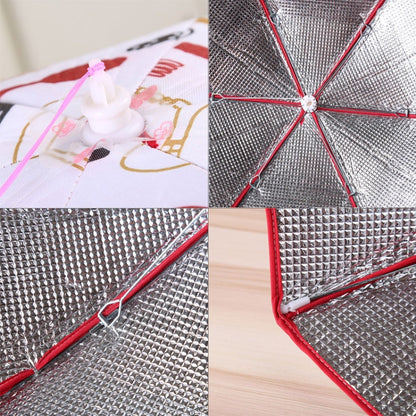 Folding Food Cover Keep Foods Warm Aluminum Foil Cover, Blue Tableware Pattern, Size: 60*60*17cm, Size: 60*60*17cm, Blue