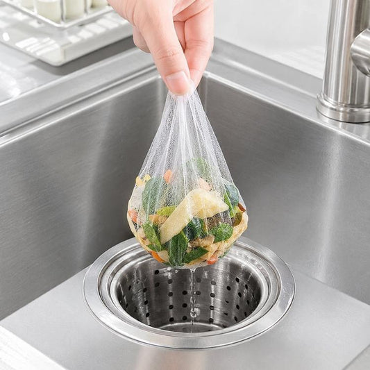 100pcs /Pack Sink Strainer Mesh Bags Disposable Kitchen Sink Filter Bags Elastic Fine Mesh Food Catcher for Sink Drain, Filter Bag