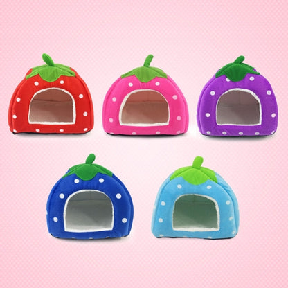 Strawberry Shaped Foldable Short Plush Pet House Nest, Size: S, Purple, Size S, Red, Size S, Pink, Size S, Blue, Size S