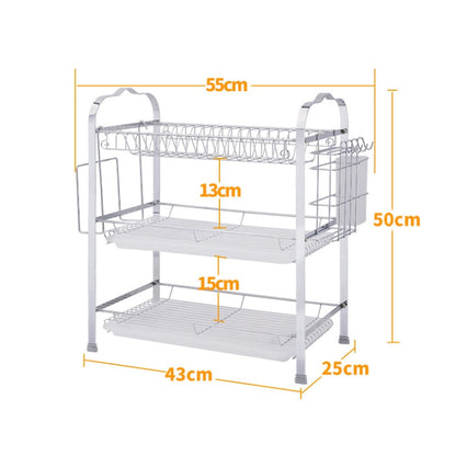 Multi-function Kitchen Stainless Steel Three Layers Flower Shape Steel Sheet Rack Hanging Bowl Dish Holder, Three Layers Flower Shape