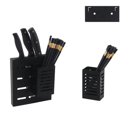 Stainless Steel Wall-mounted Kitchen Rack Hanging Kinfe Chopsticks Canister Holder, Kinfe Chopsticks Canister Holder