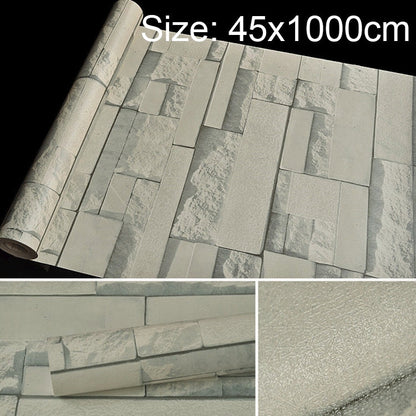 Qingyun Stone Creative 3D Stone Brick Decoration Wallpaper Stickers Bedroom Living Room Wall Waterproof Wallpaper Roll, Size: 45 x 1000cm, Qingyun Stone